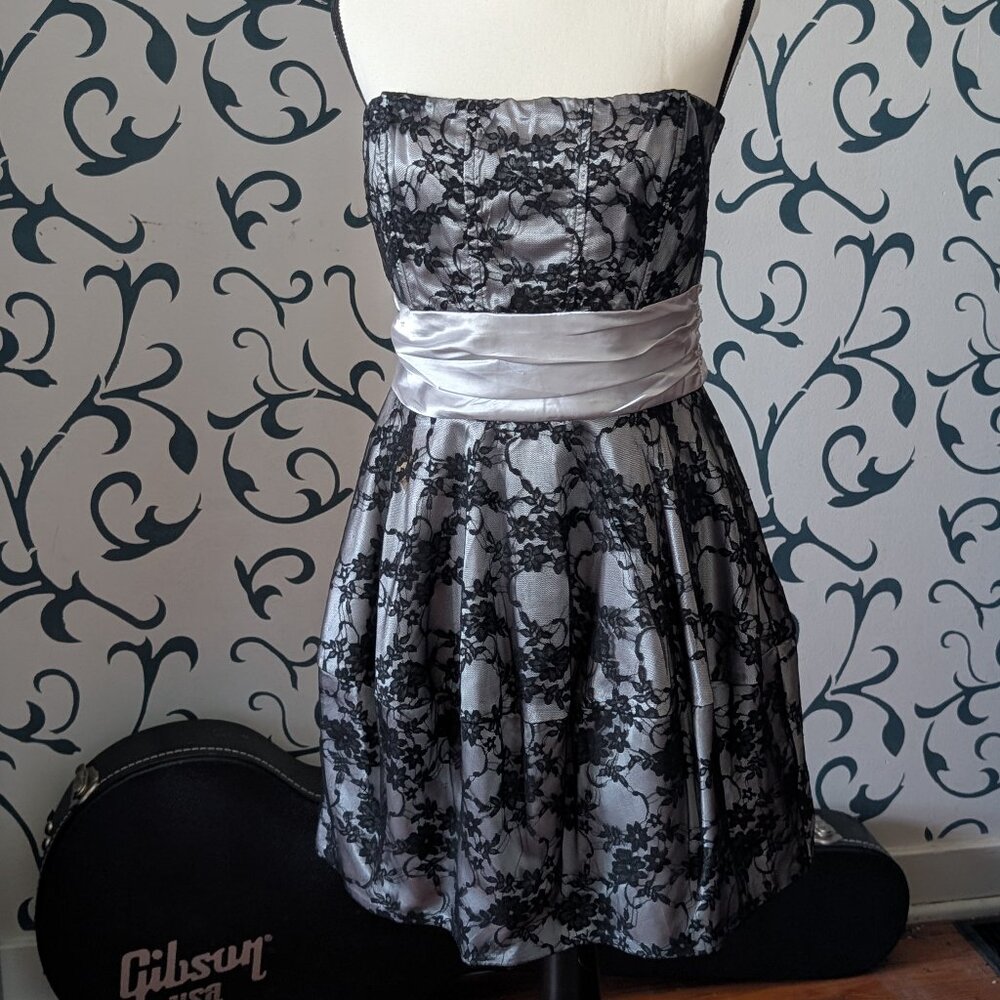 Studio Y Strapless Black Lace Dress
